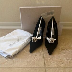 Jimmy Choo Orb 95 Velvet Pumps size 38